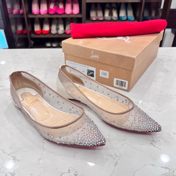 Christian Louboutin Follies Strass Flats, size 37 - Picture 4 of 14
